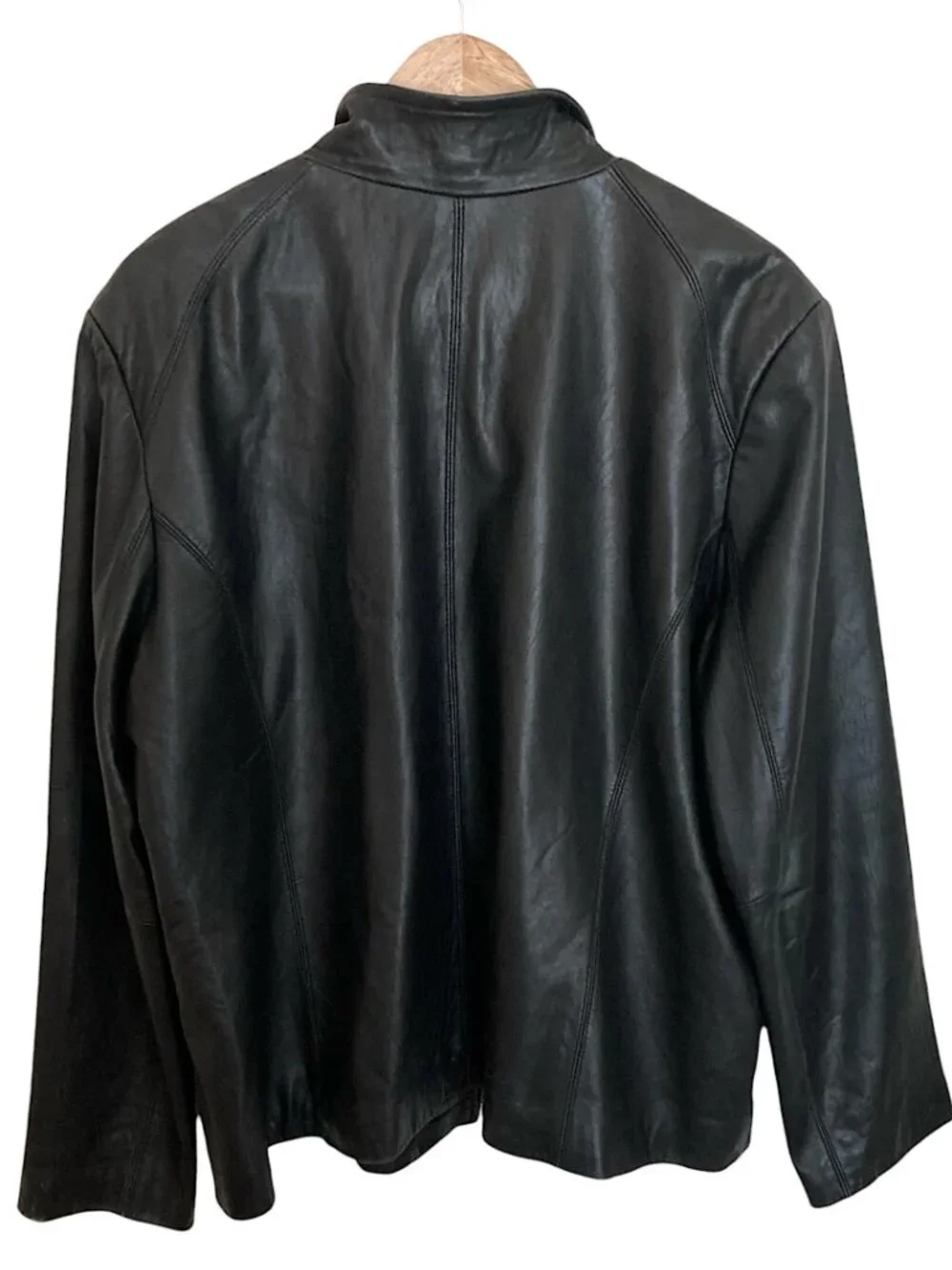 Vintage SIENA Leather Jacket High Neck G111 Moto Chic Black Size XXL